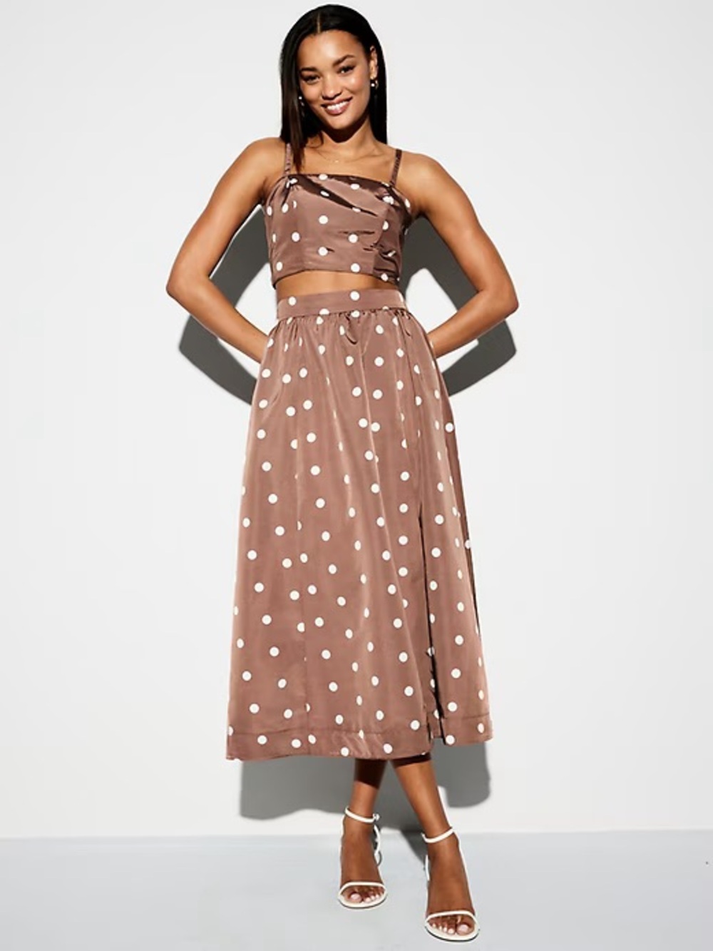 Old Navy Chocolate polka dot  skirt set